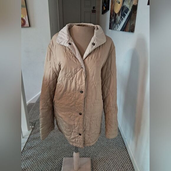 Ensign Collection Coat Women's Large L Cream Floral Winter Warm Embroidered Fall - Picture 1 of 11